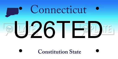 U26TED Connecticut License Plate