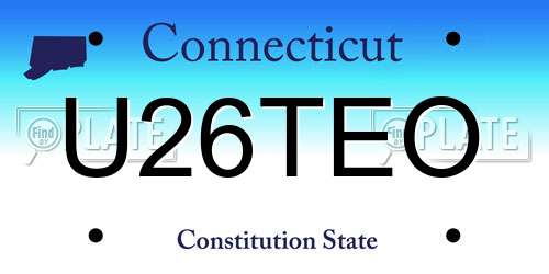 U26TEO Connecticut License Plate