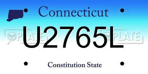 U2765L Connecticut License Plate