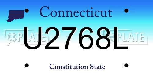 U2768L Connecticut License Plate