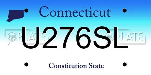 U276SL Connecticut License Plate