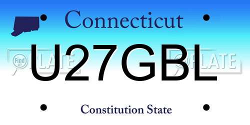 U27GBL Connecticut License Plate