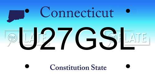 U27GSL Connecticut License Plate