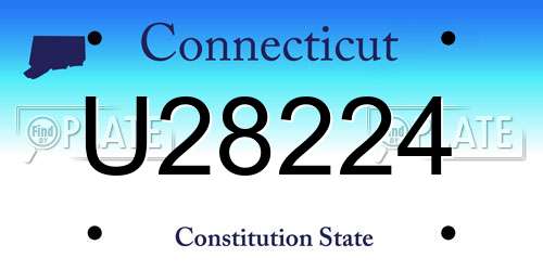 U28224 Connecticut License Plate