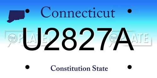 U2827A Connecticut License Plate