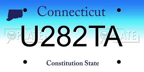 U282TA Connecticut License Plate