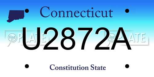 U2872A Connecticut License Plate