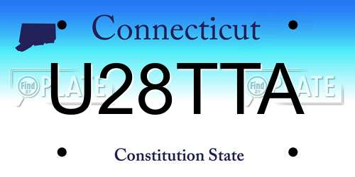 U28TTA Connecticut License Plate