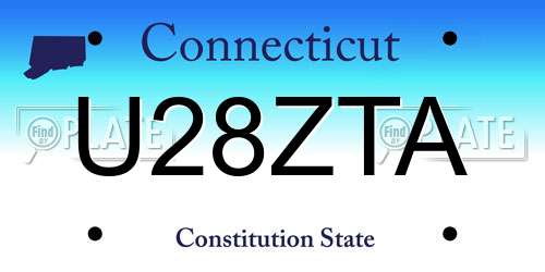 U28ZTA Connecticut License Plate