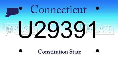 U29391 Connecticut License Plate