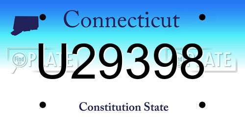 U29398 Connecticut License Plate
