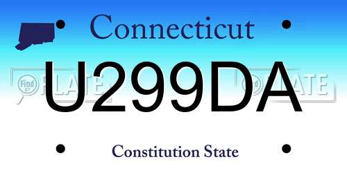 U299DA Connecticut License Plate