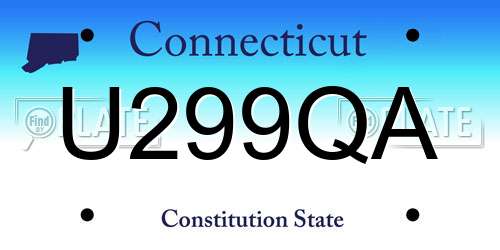 U299QA Connecticut License Plate