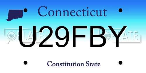 U29FBY Connecticut License Plate