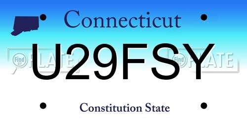 U29FSY Connecticut License Plate