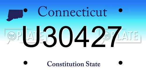 U30427 Connecticut License Plate