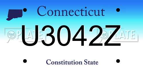 U3042Z Connecticut License Plate