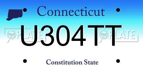 U304TT Connecticut License Plate