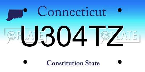 U304TZ Connecticut License Plate