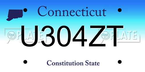U304ZT Connecticut License Plate