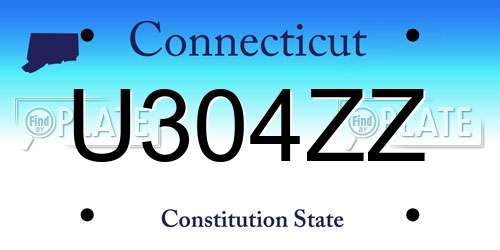 U304ZZ Connecticut License Plate