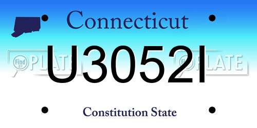 U3052I Connecticut License Plate