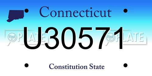 U30571 Connecticut License Plate