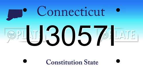 U3057I Connecticut License Plate