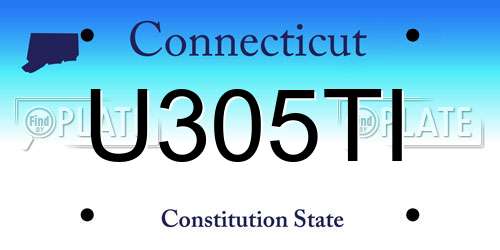 U305TI Connecticut License Plate