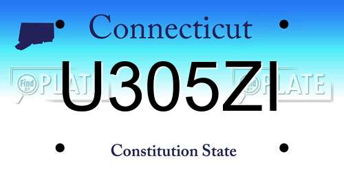 U305ZI Connecticut License Plate