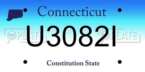 U3082I Connecticut License Plate