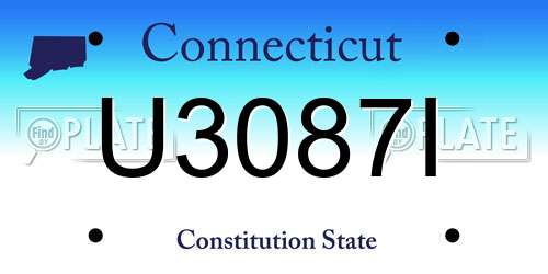 U3087I Connecticut License Plate