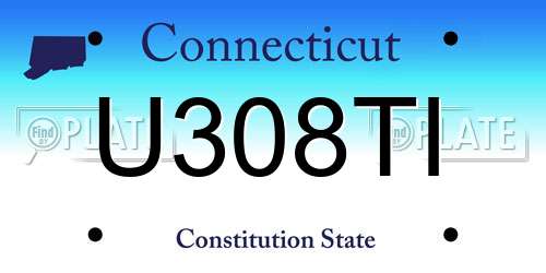 U308TI Connecticut License Plate