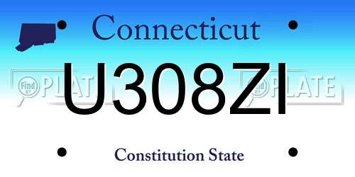 U308ZI Connecticut License Plate