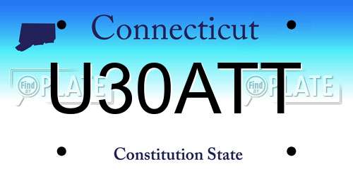 U30ATT Connecticut License Plate