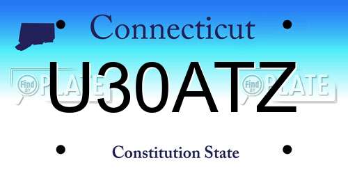 U30ATZ Connecticut License Plate