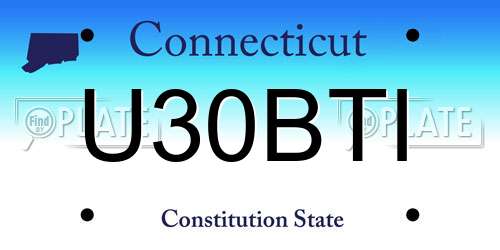 U30BTI Connecticut License Plate