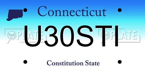 U30STI Connecticut License Plate