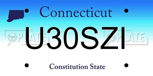 U30SZI Connecticut License Plate