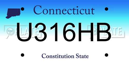 U316HB Connecticut License Plate