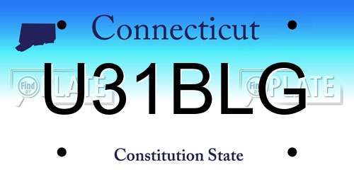 U31BLG Connecticut License Plate