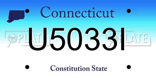 U5033I Connecticut License Plate