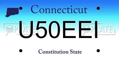 U50EEI Connecticut License Plate
