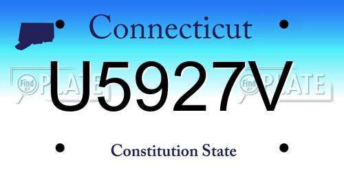 U5927V Connecticut License Plate