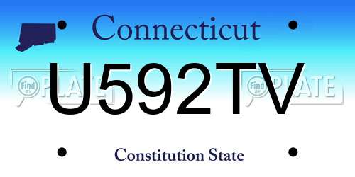 U592TV Connecticut License Plate