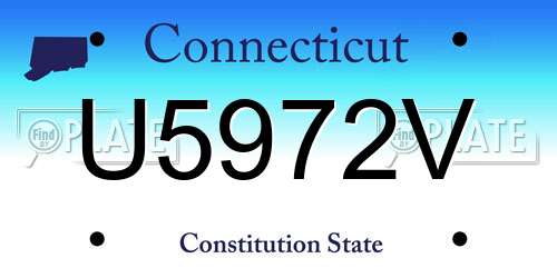 U5972V Connecticut License Plate