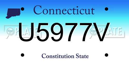 U5977V Connecticut License Plate