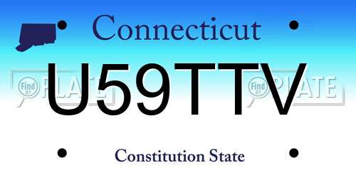 U59TTV Connecticut License Plate