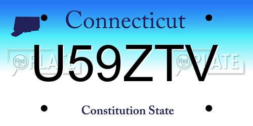 U59ZTV Connecticut License Plate