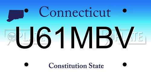U61MBV Connecticut License Plate